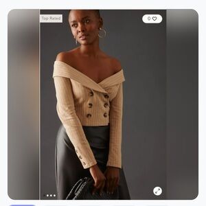 Anthropologie Tan Off the Shoulder Top, Size XL, NWT